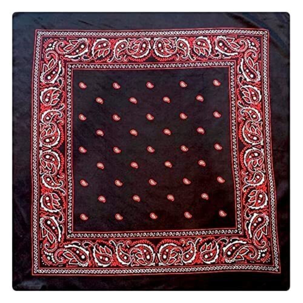 2249 Bandana Silk Scarf, Black 34.5x34.5 Regular